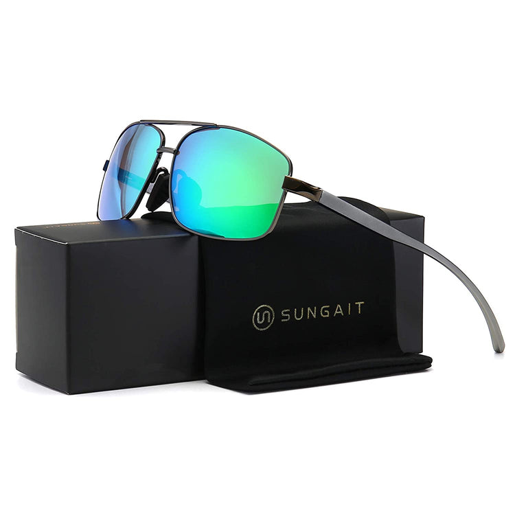 Ultra Lightweight Rectangular Polarized Sunglasses UV400 Protection