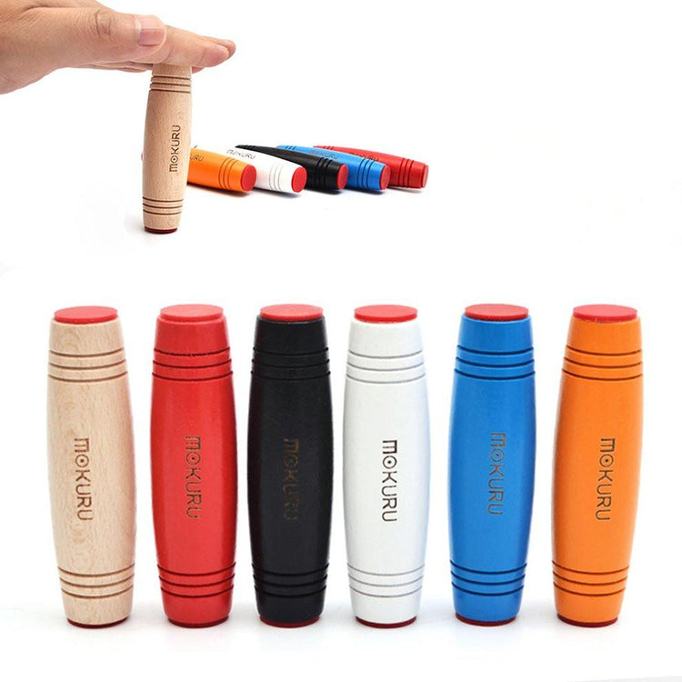 Potable Desktop Stress Relieve Wooden Stick Automatic Rotating Flip Toy Decompression Beech Spinner Rotation Anxiety Release